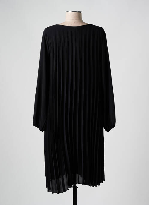 Robe mi-longue manches longues manches longues noir COULEURS DU TEMPS femme