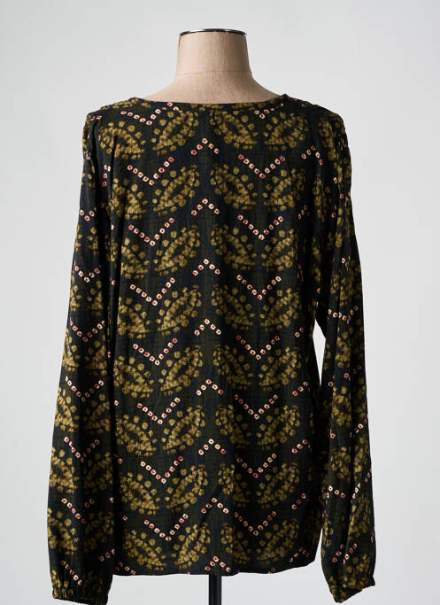 Blouse tissage popeline manches longues vert SIGNE NATURE femme