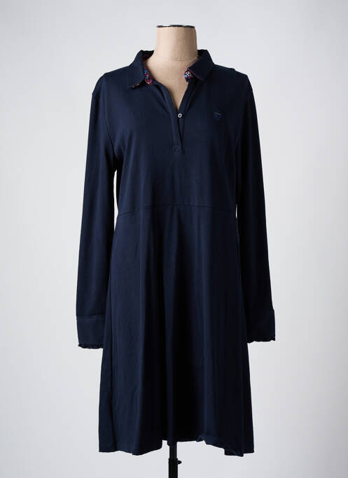 Robe mi-longue manches longues manches longues bleu BLACK WELLIS femme