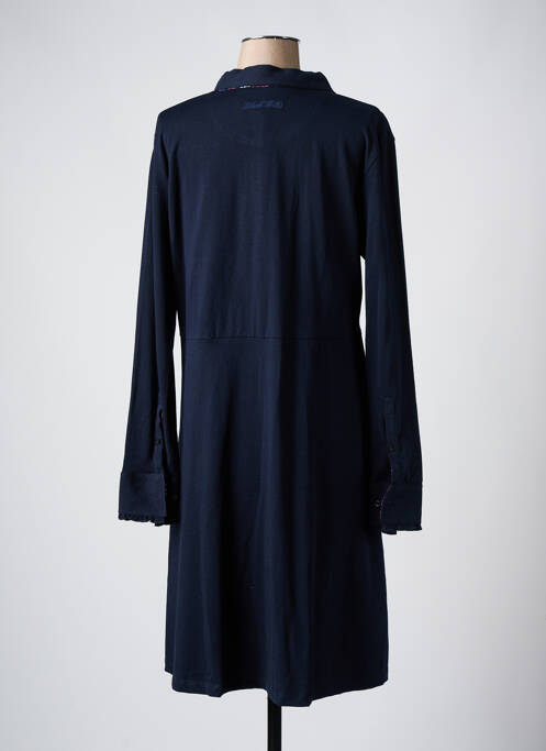 Robe mi-longue manches longues manches longues bleu BLACK WELLIS femme