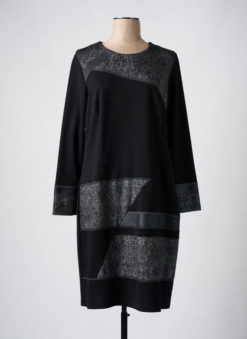 Robe pull stretch manches longues noir FRANCE RIVOIRE femme