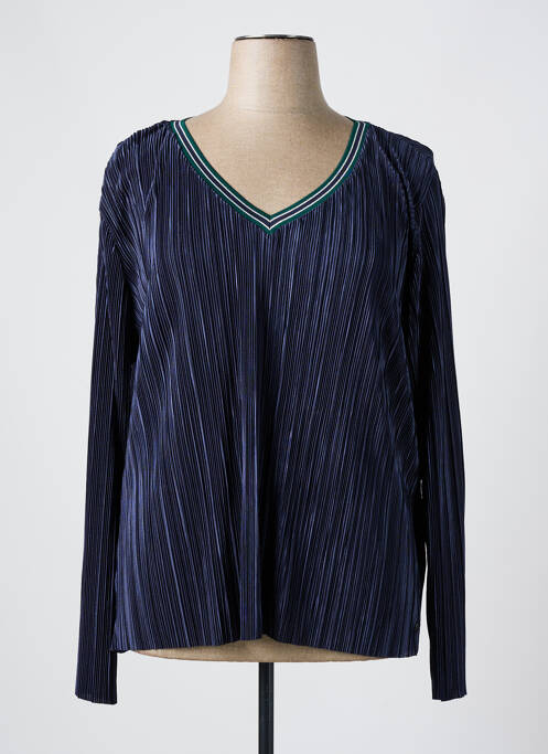 Top coupe fluide manches longues bleu GARCIA femme