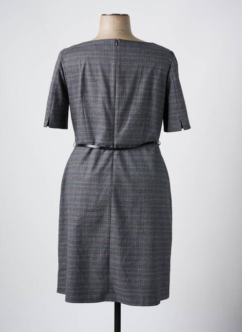 Robe mi-longue fermeture zippée au dos manches courtes gris S.OLIVER femme