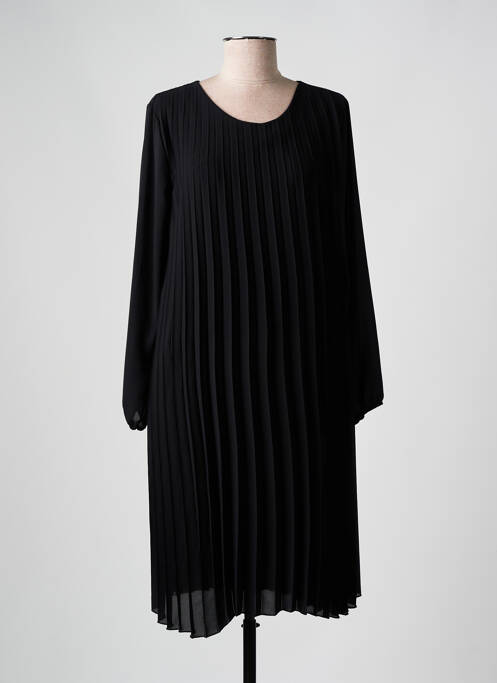 Robe mi-longue noir COULEURS DU TEMPS pour femme