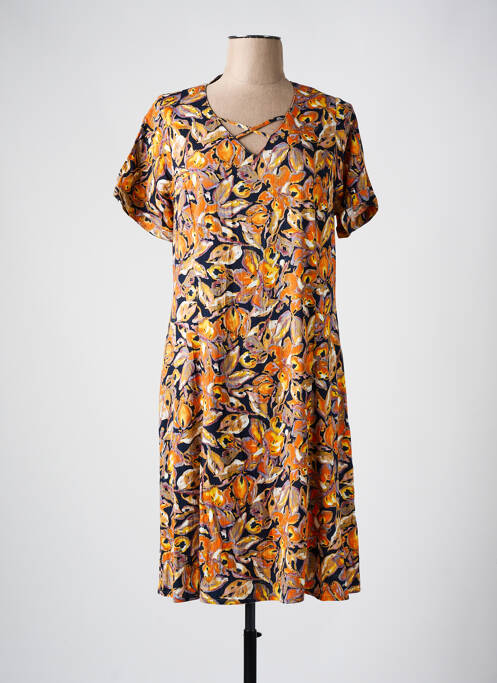 Robe mi-longue orange FRANCE RIVOIRE pour femme