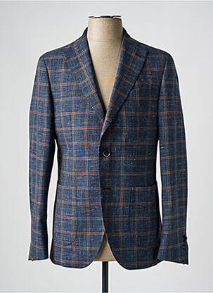 Blazer tissage chiné bleu LEBOLE homme
