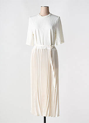 Robe longue manches courtes manches courtes beige IMPERIAL femme