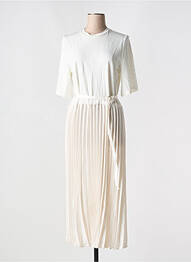 Robe longue manches courtes manches courtes beige IMPERIAL femme