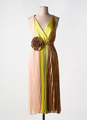 Robe mi-longue coupe fluide sans manche vert DIXIE femme