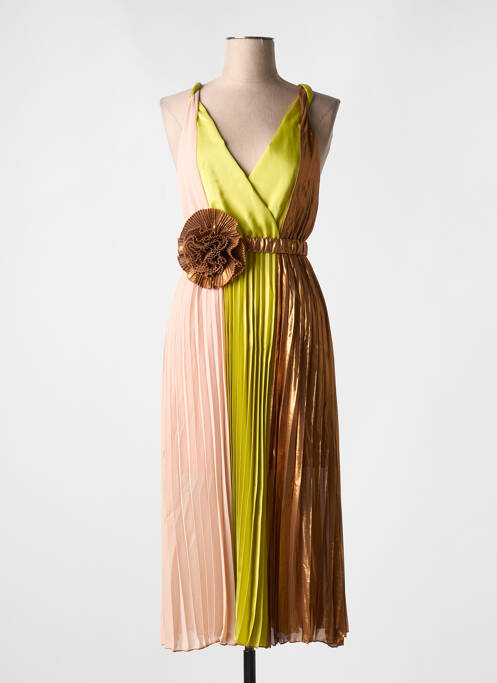 Robe mi-longue vert DIXIE pour femme