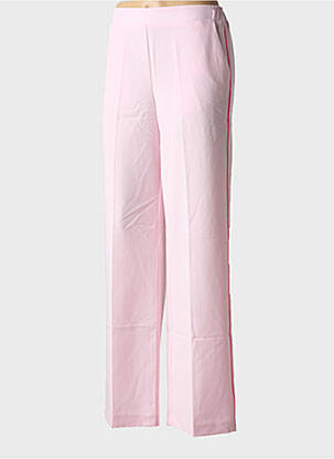 Pantalon droit tissage popeline taille normale rose IMPERIAL femme