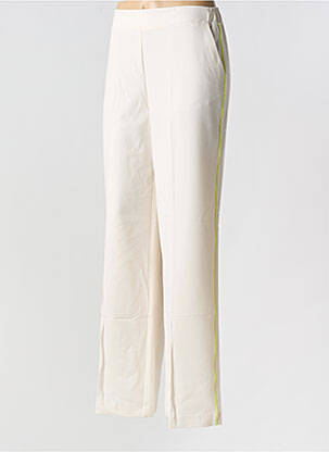 Pantalon droit tissage popeline taille normale beige IMPERIAL femme