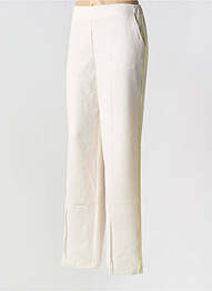 Pantalon droit tissage popeline taille normale beige IMPERIAL femme