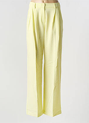 Pantalon large fermeture zippée sous rabat boutonné taille haute jaune IMPERIAL femme