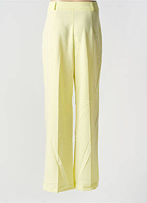 Pantalon large fermeture zippée sous rabat boutonné taille haute jaune IMPERIAL femme
