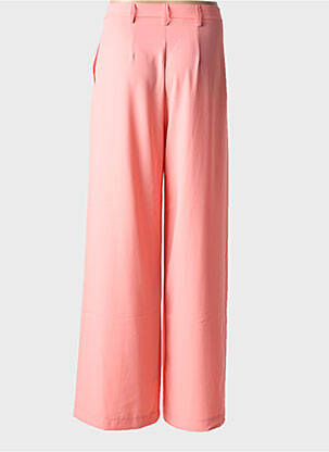 Pantalon large fermeture zippée sous rabat boutonné taille haute rose PLEASE femme
