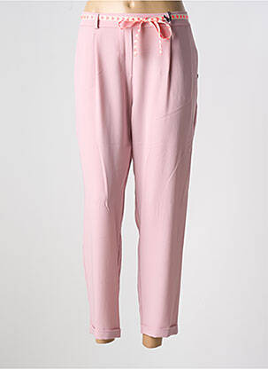 Pantalon chino tissage popeline taille haute violet PLEASE femme