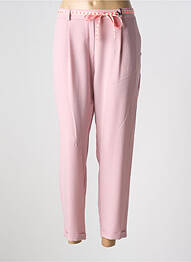 Pantalon chino tissage popeline taille haute violet PLEASE femme
