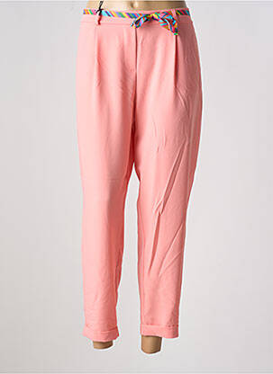 Pantalon chino poches taille haute rose clair PLEASE femme
