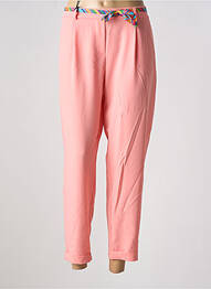 Pantalon chino poches taille haute rose clair PLEASE femme