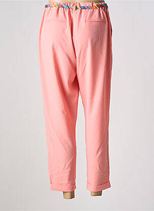 Pantalon chino poches taille haute rose clair PLEASE femme