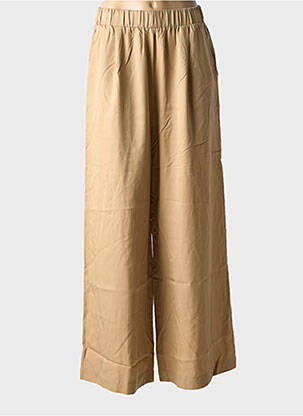 Pantalon large tissage popeline taille normale marron GRACE & MILA femme
