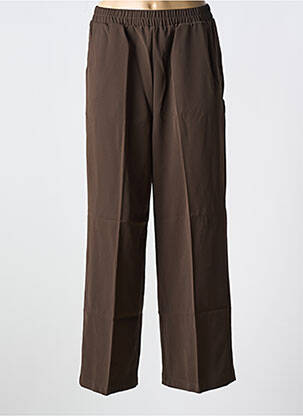 Pantalon large tissage crêpe taille normale marron GRACE & MILA femme