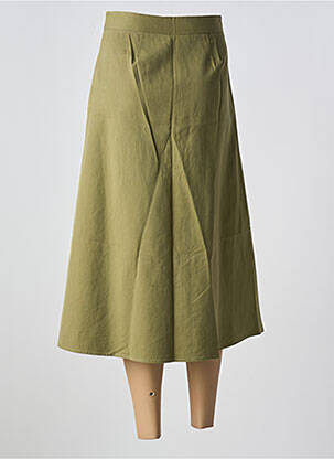 Jupe mi-longue taille à pinces vert LA PETITE ETOILE femme