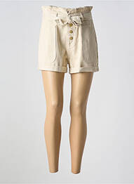 Short tissage denim taille haute beige LA PETITE ETOILE femme