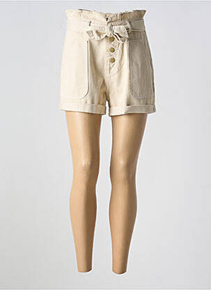 Short tissage denim taille haute beige LA PETITE ETOILE femme