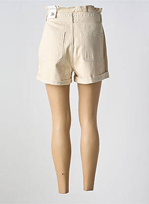 Short tissage denim taille haute beige LA PETITE ETOILE femme