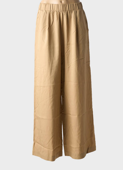 Pantalon large tissage popeline taille normale marron GRACE & MILA femme