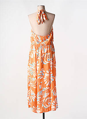 Robe mi-longue imprimé fantaisie sans manche orange GRACE & MILA femme