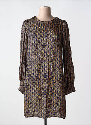 Robe courte manches longues manches longues marron LA PETITE ETOILE femme