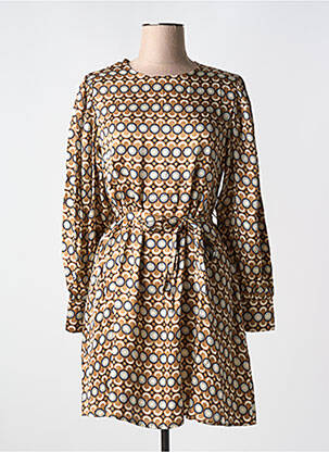 Robe courte manches longues manches longues marron GRACE & MILA femme