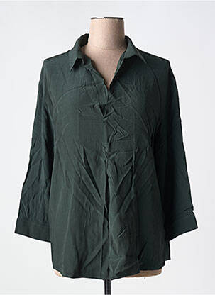 Chemisier coupe droite manches longues vert GRACE & MILA femme