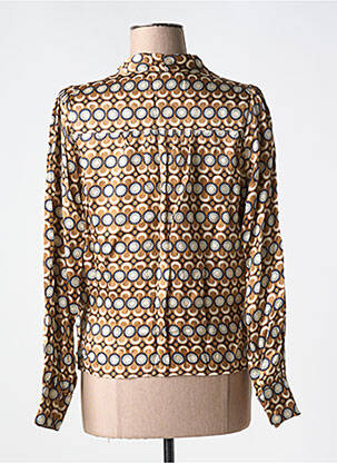 Blouse imprimé fantaisie manches longues marron GRACE & MILA femme