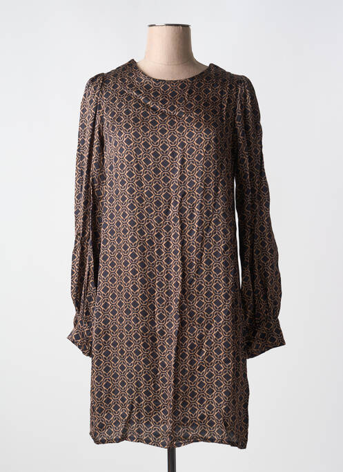 Robe courte manches longues manches longues marron LA PETITE ETOILE femme