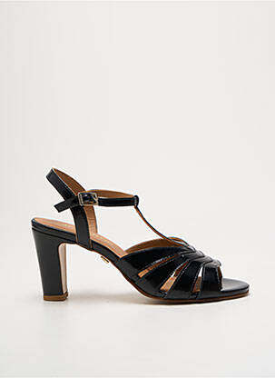 Sandales/nu pieds tissage satiné talon de 7 à 9cm noir JB MARTIN femme