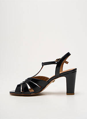 Sandales/nu pieds tissage satiné talon de 7 à 9cm noir JB MARTIN femme