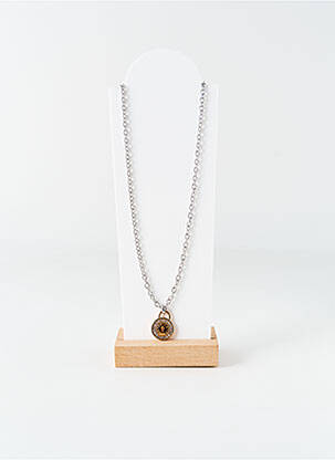 Collier ornement oxyde de zirconium argent LOTUS femme