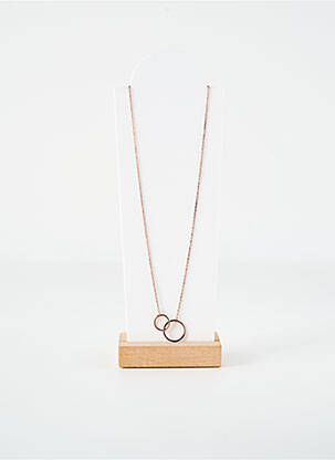 Collier matériaux plaqué or marron ROBBEZ MASSON femme