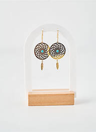Boucles d’oreilles ornement pierre or ROBEEZ femme