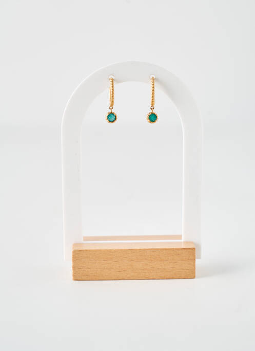 Boucles d’oreilles ornement pierre or COQUE DE NACRE femme