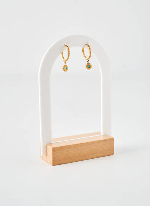 Boucles d’oreilles ornement pierre or COQUE DE NACRE femme