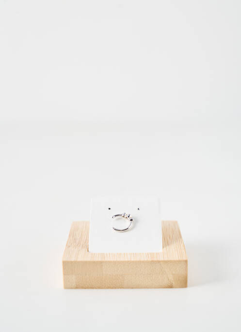 Boucle d'oreille mono ornement oxyde de zirconium argent LA COQUE DE NACRE femme