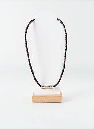 Collier fermeture fermoir mousqueton marron ALL BLACKS homme