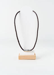 Collier fermeture fermoir mousqueton marron ALL BLACKS homme