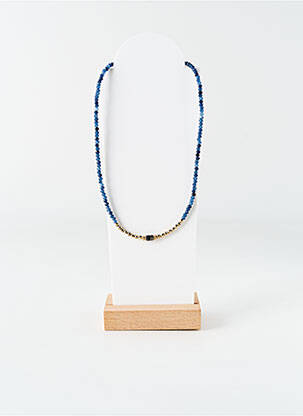 Collier ornement perles bleu BELLE MAIS PAS QUE femme