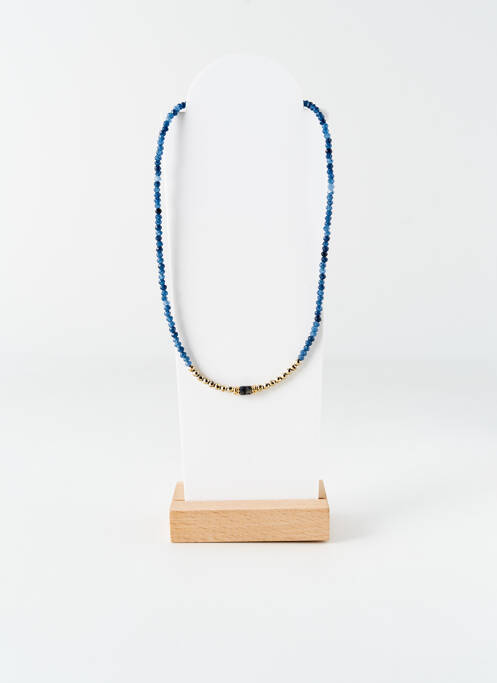 Collier ornement perles bleu BELLE MAIS PAS QUE femme